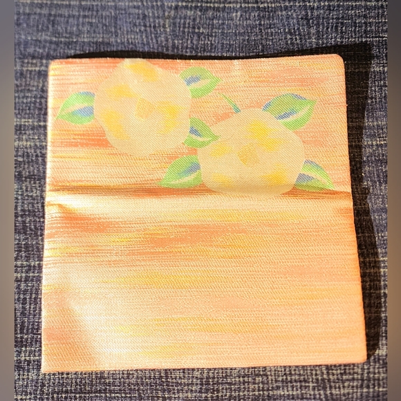 Vintage Shiseido Pink Chirimen Silk Crepe Camellia Tsubaki Folding Long Wallet - Picture 6 of 7